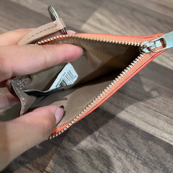 Marc Jacobs The Groove Orange Leather Top Zip Card Holder Wallet - Picture 5 of 7